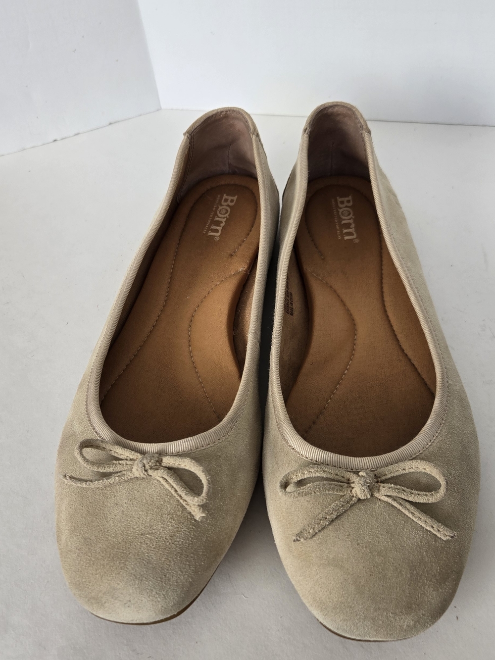 Born Neutral Suede Ballet Flats with Bow
